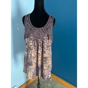 Uniform JPR Embroidered Sleeveless Top Purple Boho Tank Medium Made USA